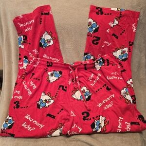 Tootsie Pop Mr. Owl pajama pant. Fun Cartoon Red Pajama Bottoms